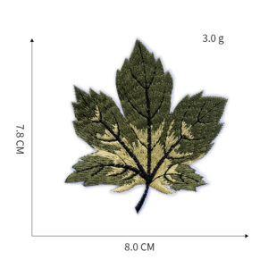Green maple leaf cloth stickers 6#