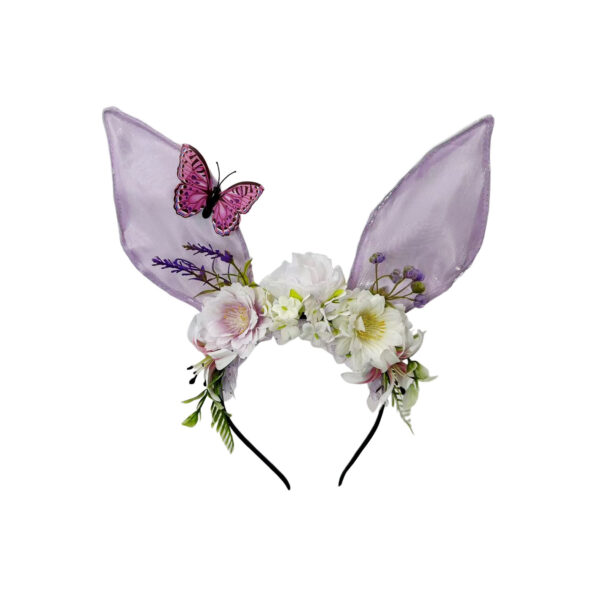 Wholesale Flower Rabbit Ears Mesh Rabbit Easter Butterfly Headband