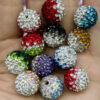 Wholesale 16mm Gypsophila Colorful Gradient Soft Clay Diamond Ball Straight Hole Crystal Beads