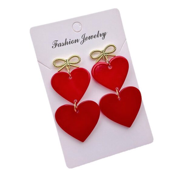 O1CN01Fbhnx51hPiJ8jaGC5_2218942464270-0-cib Wholesale Red Love Series Butterfly Knot Valentine's Day Acrylic Earrings