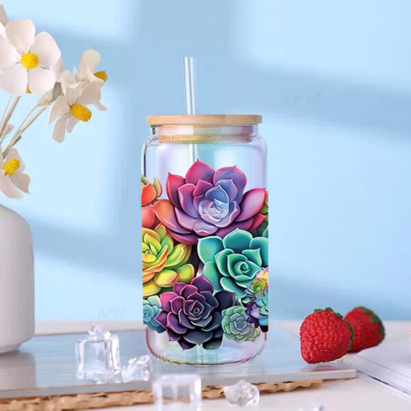 Wholesale UV transfer sticker glass crystal label Crystal sticker cross-border special sticker for 16oz glass cup 23cmX11cm