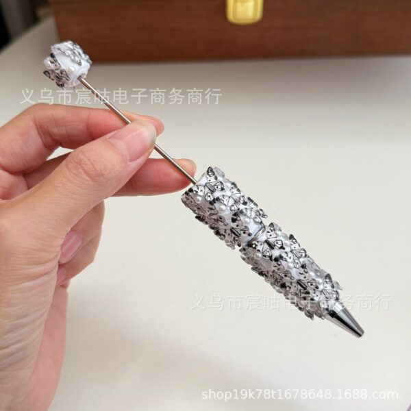 Wholesale Leopard Print Bow Pearl Full Diamond DIY Beadable Pen