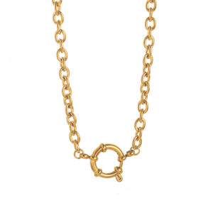 Round pearl sailor clasp chain 40+5cm