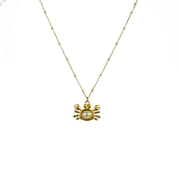 Wholesale Three-Dimensional Chili Crab Stainless Steel Oil Drop Necklace