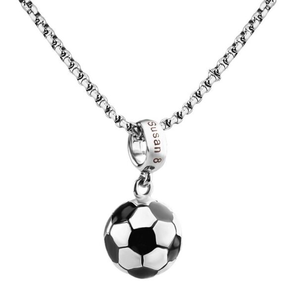 Wholesale Football engraved name stainless steel necklace