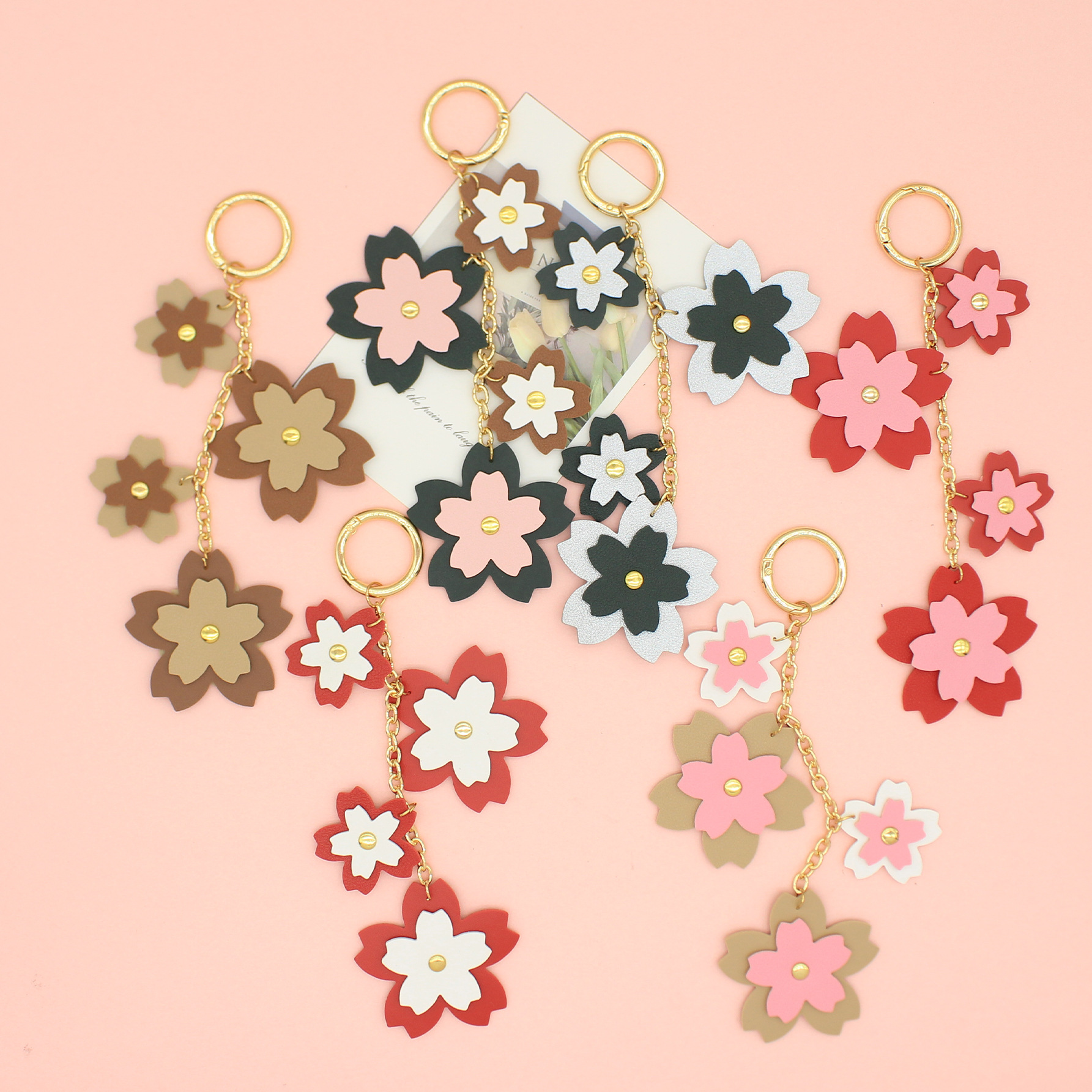 Wholesale Colorful flower bag pendant cute aessory keychain