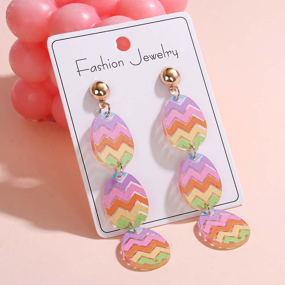 Wholesale Easter Rainbow Easter E Acrylic Earrings