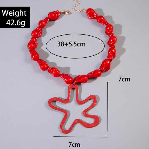 Wholesale Red Alien Pearl Beaded Star Necklace