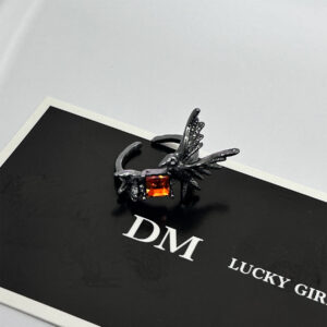 Wholesale Dark Crow Diamond Set Sweet Cool Ring