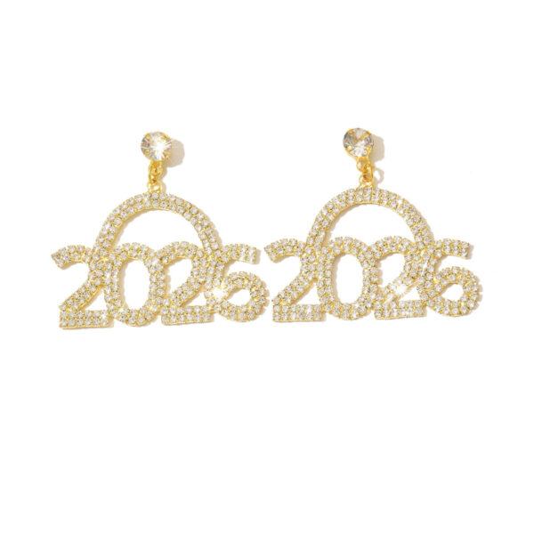 Wholesale 2026 Rhinestone Digital Earrings