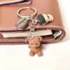 Wholesale Cartoon Mini Stereo Brown Bear Doll Coffee Bean Keychain Bag Pendant