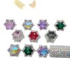 Wholesale 20pcs double-sided alloy hexagonal star snowflake zircon beads