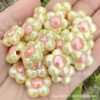 Wholesale 10pcs15mm AB color plum blossom dual color acrylic beads