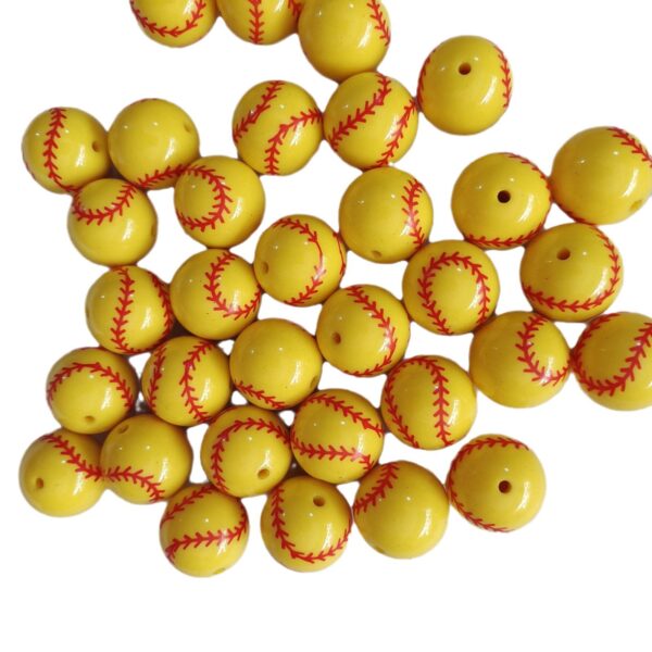 O1CN01Fjd74D1QErIAj7Sa7_2201245431945-0-cib Wholesale 5pcs 20mm Acrylic Yellow Baseball Print Beads