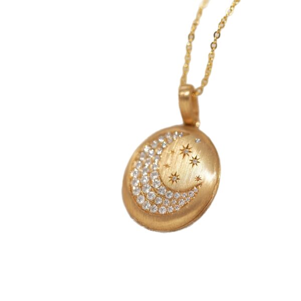 Wholesale Opening and closing photo album moon stars necklace