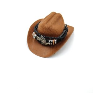 Brown cowboy hat prayer bracelet / L code