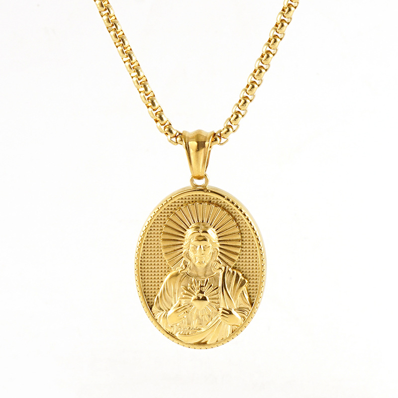 Wholesale Round plaque design religious mythology rtrait pendant