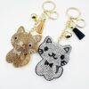 Wholesale Creative Cartoon Kitten Diamond Keychain