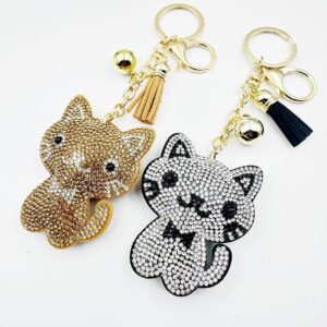 Wholesale Creative Cartoon Kitten Diamond Keychain