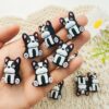 Wholesale 10pcs 3D Cute Black and White Puppy Cartoon Beads