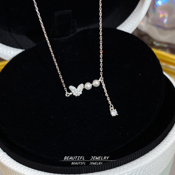 Wholesale Butterfly Pearl Tassel Necklace Lightweight Luxury