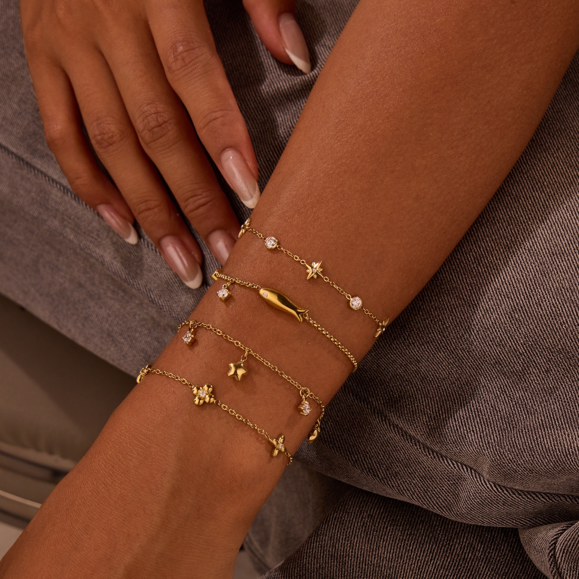 Wholesale Titanium Steel Bracelet Star-Shaped Pendant Exquisite Light Luxury