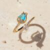 Wholesale Tulip Ring Copper Gold-Plated Simple Niche Flower Ring