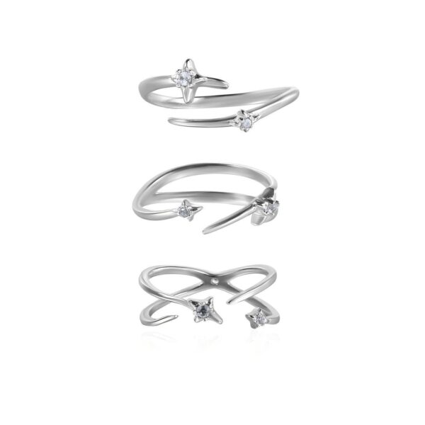 Wholesale New Star Track Zircon Niche Design Personalized Tail Ring Cold Style Light Luxury High-End Non-Fading Open Ring for Women