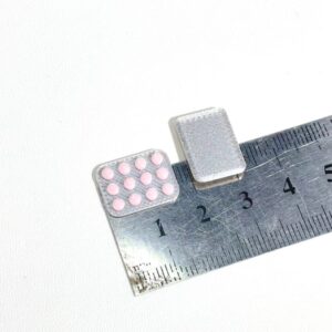 Three rows of powder