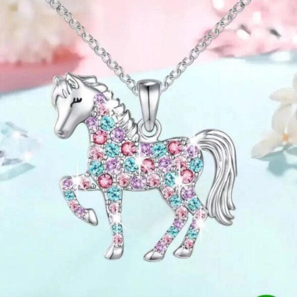 Wholesale Cute Colorful Pony Pendant Children's Necklace