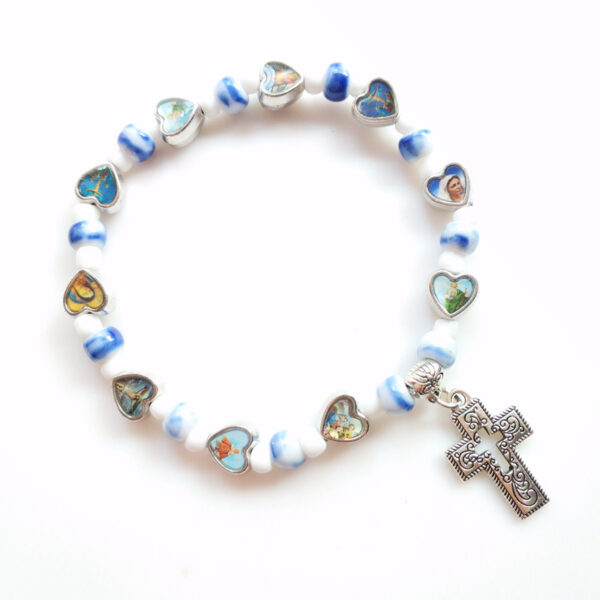 O1CN01Fp3qiZ1RxZiobDkAT_2220646552178-0-cib Wholesale Colorful ceramic hollowed-out cross elastic bracelet
