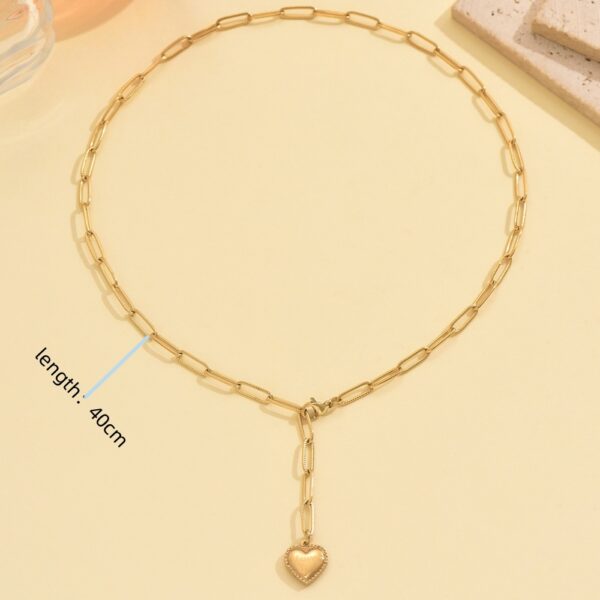 Wholesale Stainless steel gold colored interlocking heart necklace