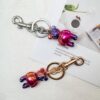 Wholesale Colorful Metal Gradient Bear Keychain