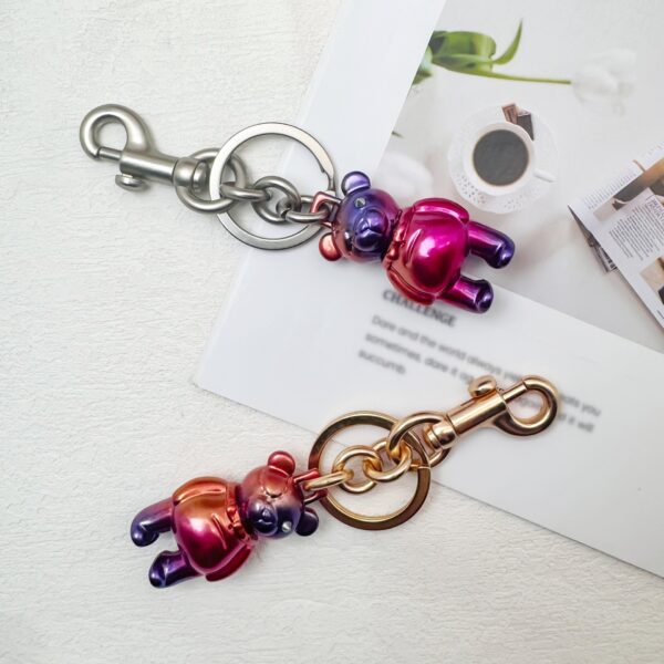 Wholesale Colorful Metal Gradient Bear Keychain