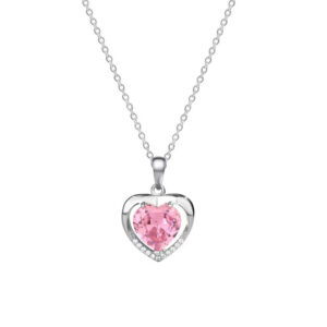 Ok014 love your heart necklace (pink diamond)