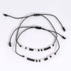 Wholesale Valentine's Day Morse Code Black and White Rice Bead Weaving Bracelet Set