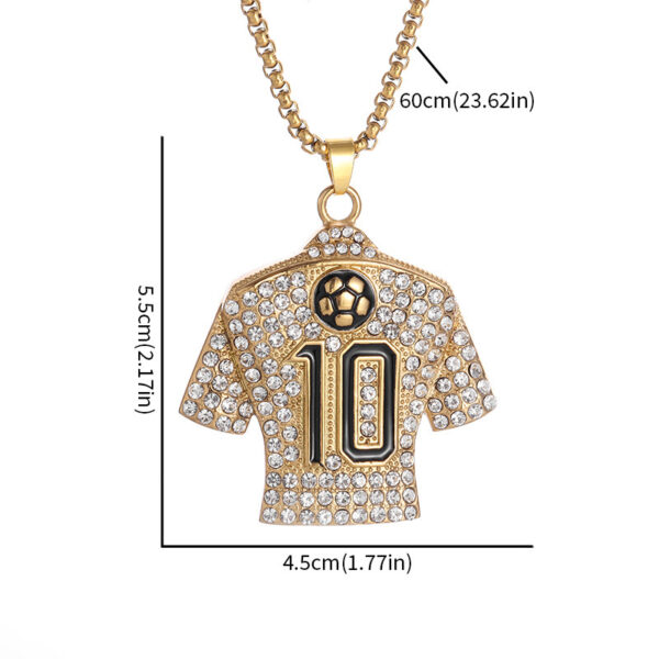 Wholesale personalized trendy football No. 10 jersey World Cup gold-plated necklace