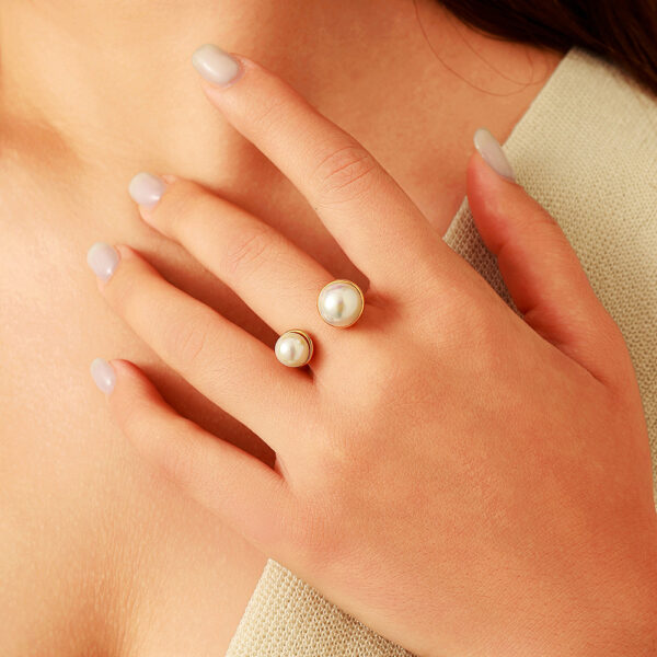 Wholesale Stainless steel pearl ring vintage