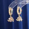 Wholesale Amazon's New Color Treasure Earrings, Fashionable Elephant Earrings, Zircon Inlaid High-End Light Luxury Earrings, Earrings