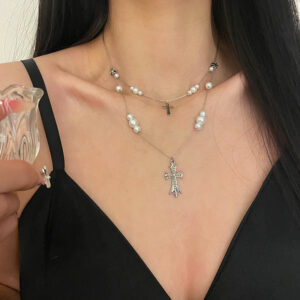 Double cross necklace 2025-423