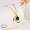 Wholesale Colorful Round Zircon Luxury Exquisite Stainless Steel Clavicle Necklace