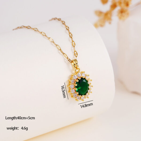 Wholesale Colorful Round Zircon Luxury Exquisite Stainless Steel Clavicle Necklace