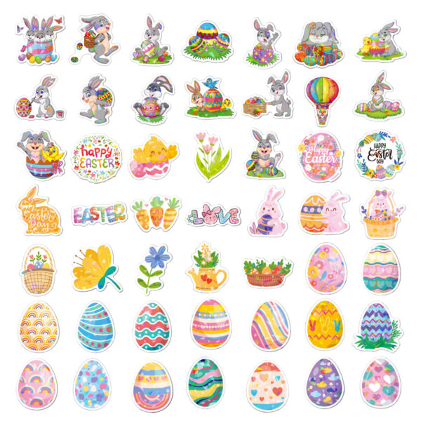 Wholesale 100pcs Easter Egg Series Waterproof Vinyl Stickers