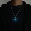 Wholesale Hollowed-out Tree of Life Luminous Necklace