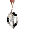 Wholesale Silicone Beaded Tassel Charm Bracelet Keychain Wood Beads Ball Pendant