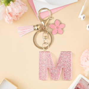 Pink m keychain