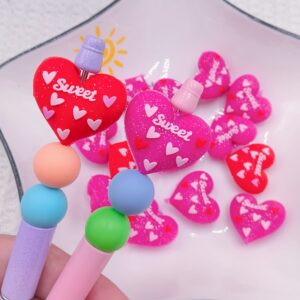 Wholesale Random 100pcs Valentine's Day Heart Cartoon 3D Focal Beads
