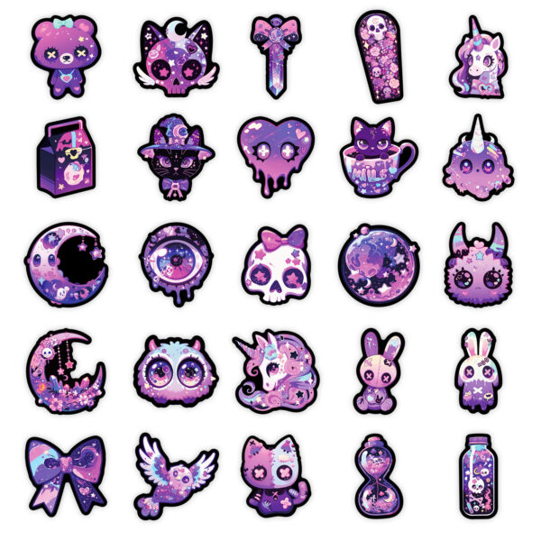 Wholesale 50 Cute Hand-Drawn Gothic Magic Stickers