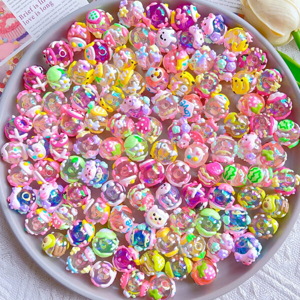 Wholesale Cartoon acrylic heavy hand-painted beads