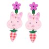 Wholesale Easter Pink Purple Rabbit Easter Egg Acrylic Earrings